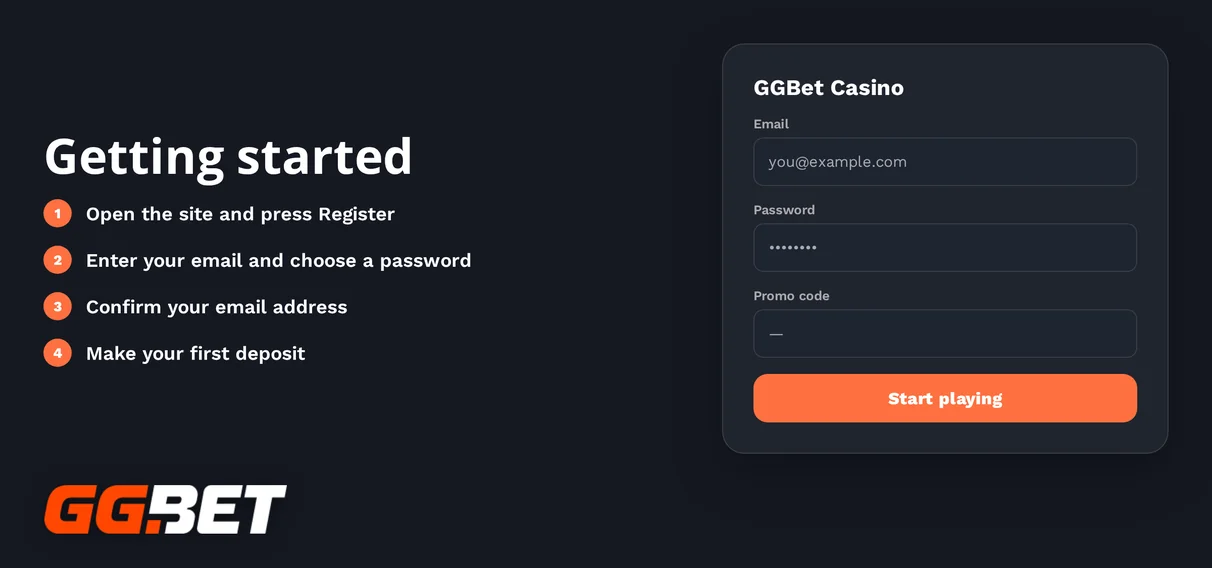 How to register at GGBet Casino
