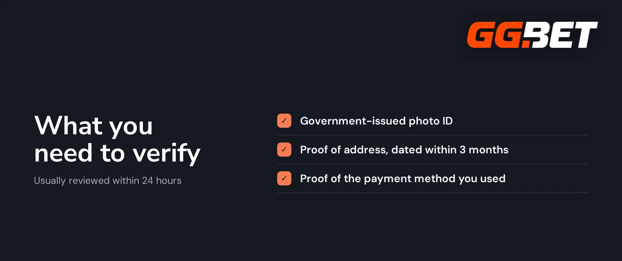 GGBet Casino verification documents checklist